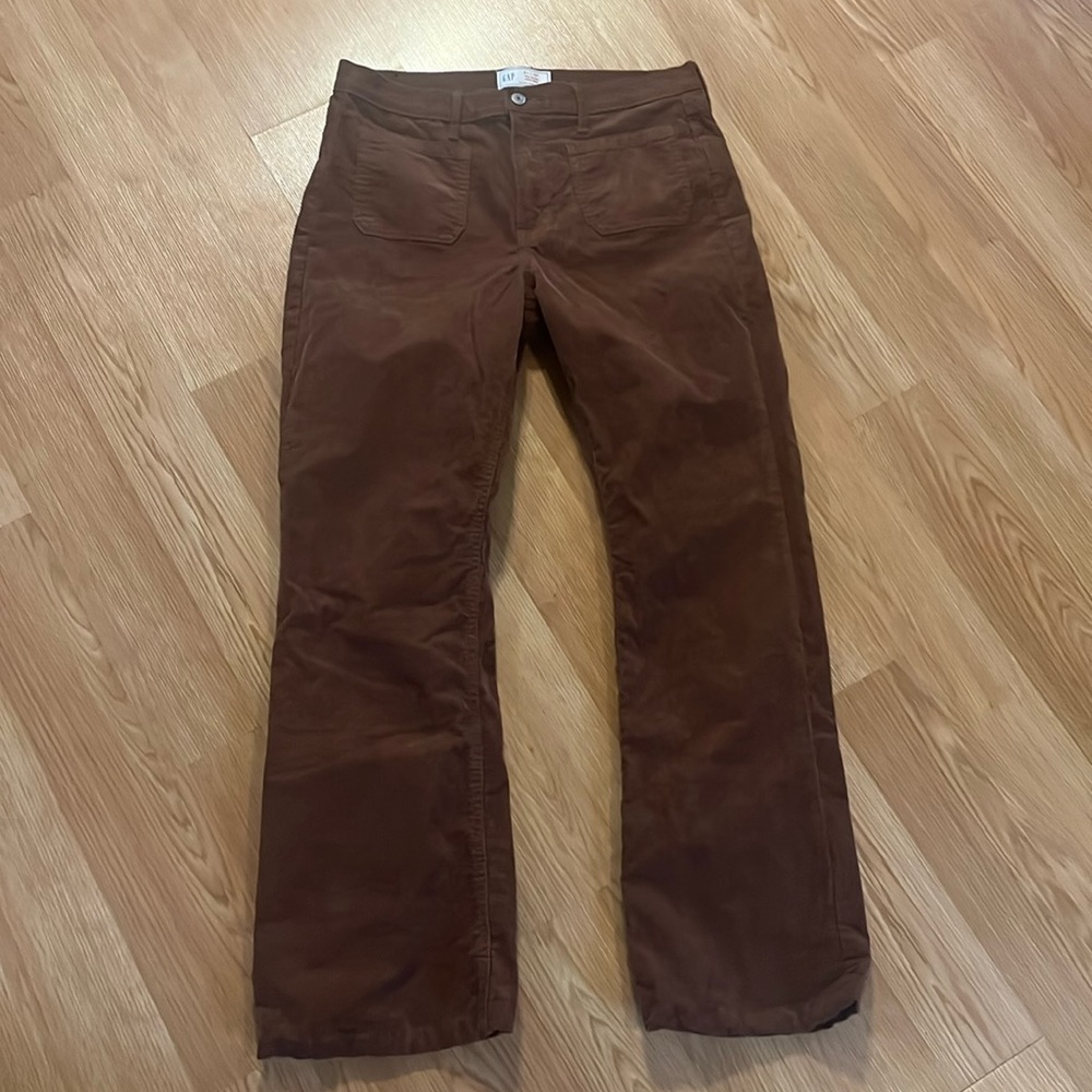 Gap 70s flare high rise corduroy pants.